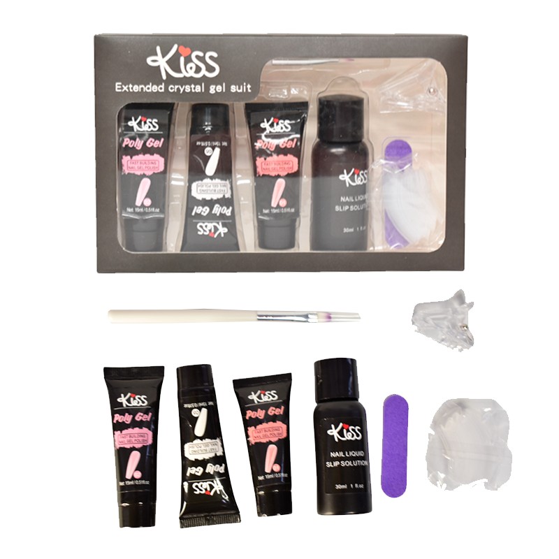 Kit básico de poly gel para uñas marca Kiss – Mode GT