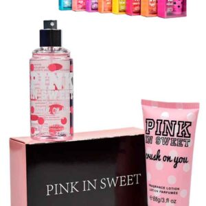 Kit de splash y crema Pink in sweet caja cuadrada