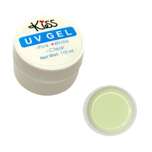 Acrílico UV gel blanco y transparente marca Kiss