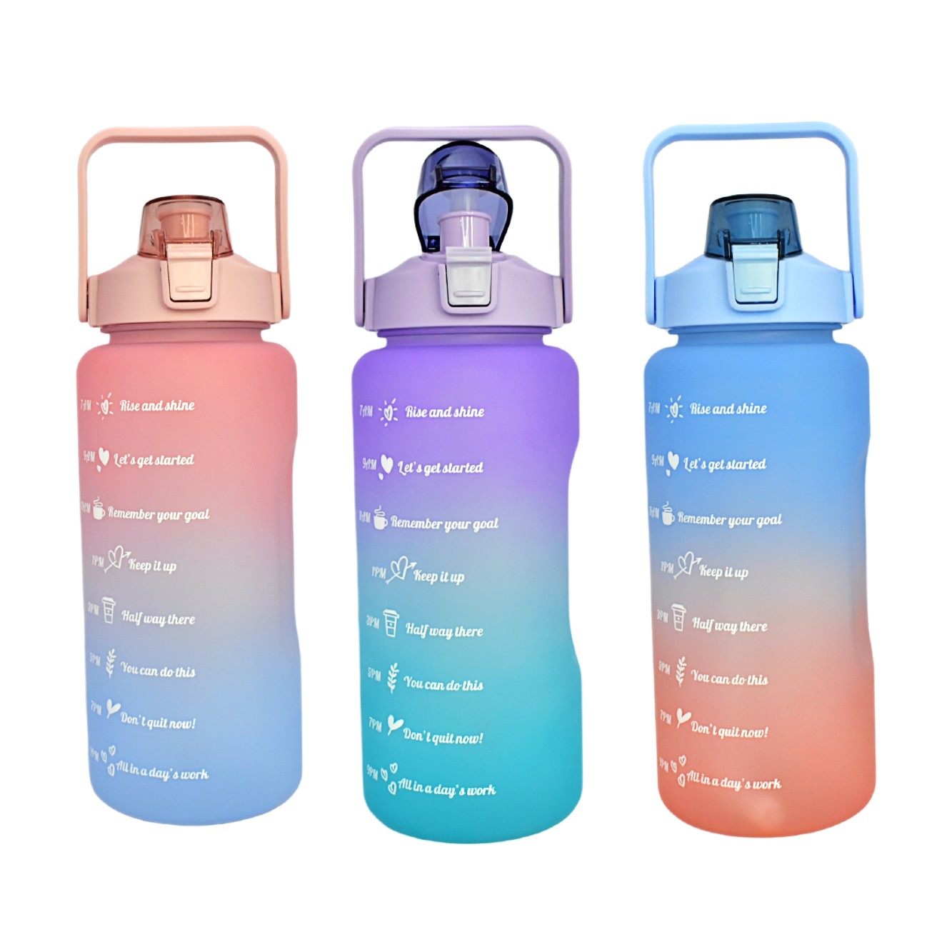 Botella de agua deportiva motivacional de colores difuminados 2 litros –  Mode GT
