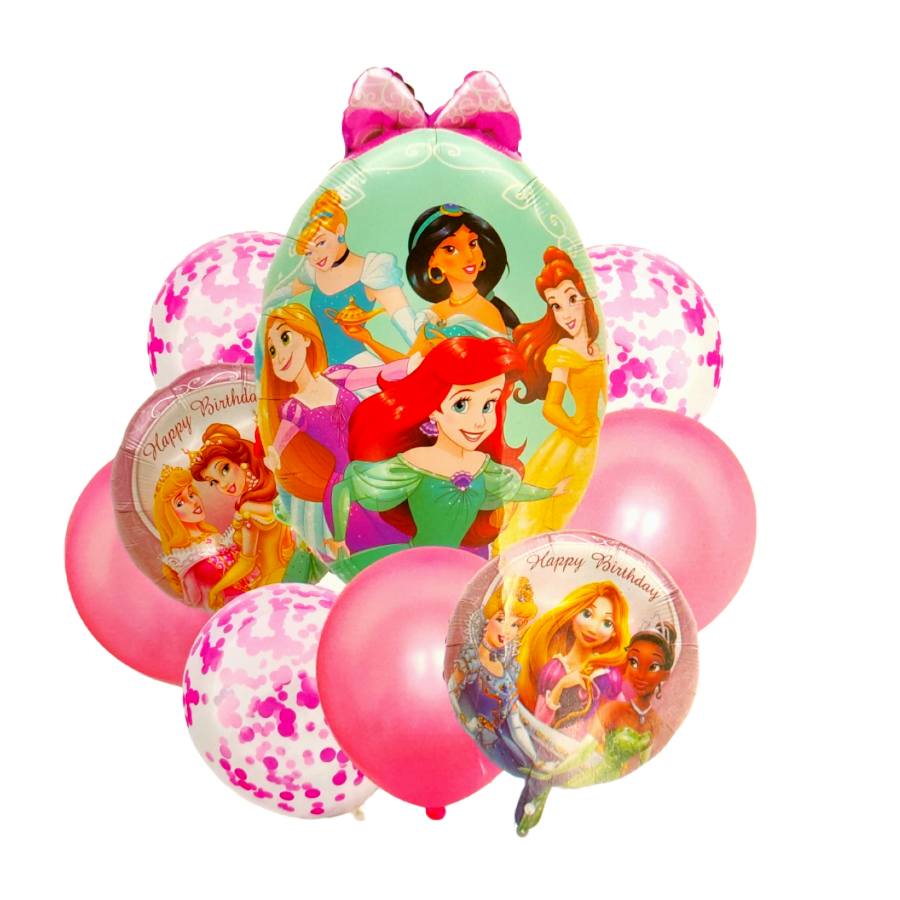 Globos Princesas Disney Pack 10 Unidades Latex Variedades